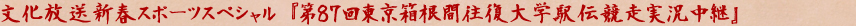 文化放送新春スポーツスペシャル　『第８７回東京箱根間往復大学駅伝競走実況中継』