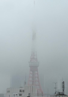 雨に煙るタワー