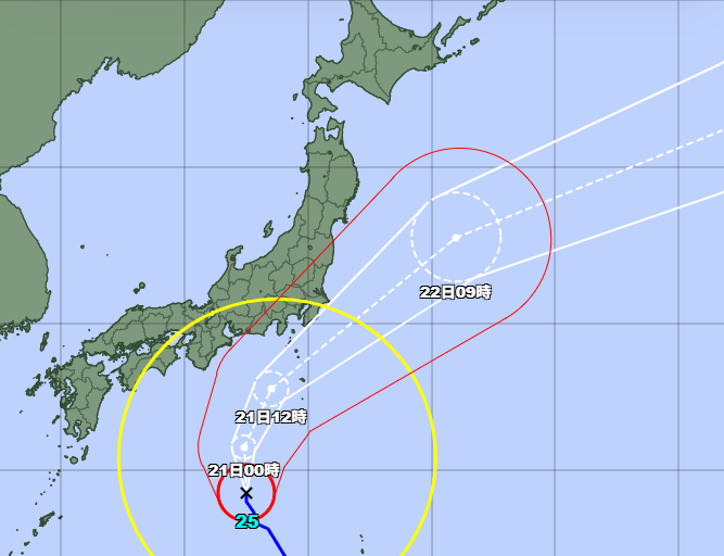 台風25号、あす21日(月）関東に最接近…大雨に厳重警戒