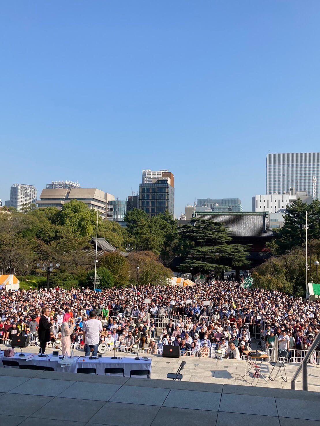 4年ぶりの浜祭！増上寺からの生放送で武田鉄矢が言いたい放題「熊よけに文化放送！」