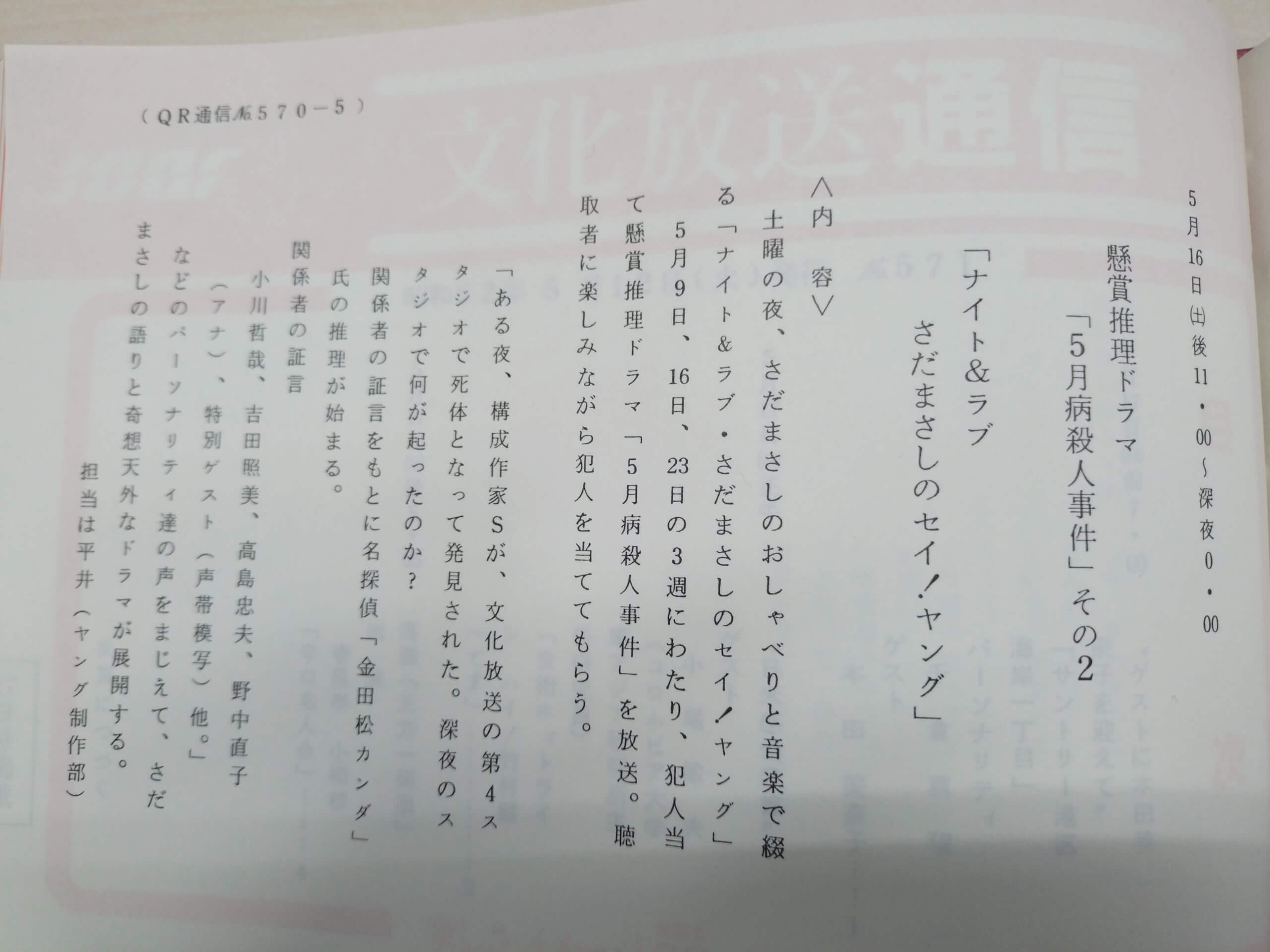 懸賞推理ドラマ『5月病殺人事件』【アーカイブの森 探訪記#45】 懸賞推理ドラマ『5月病殺人事件』【アーカイブの森 探訪記#45】